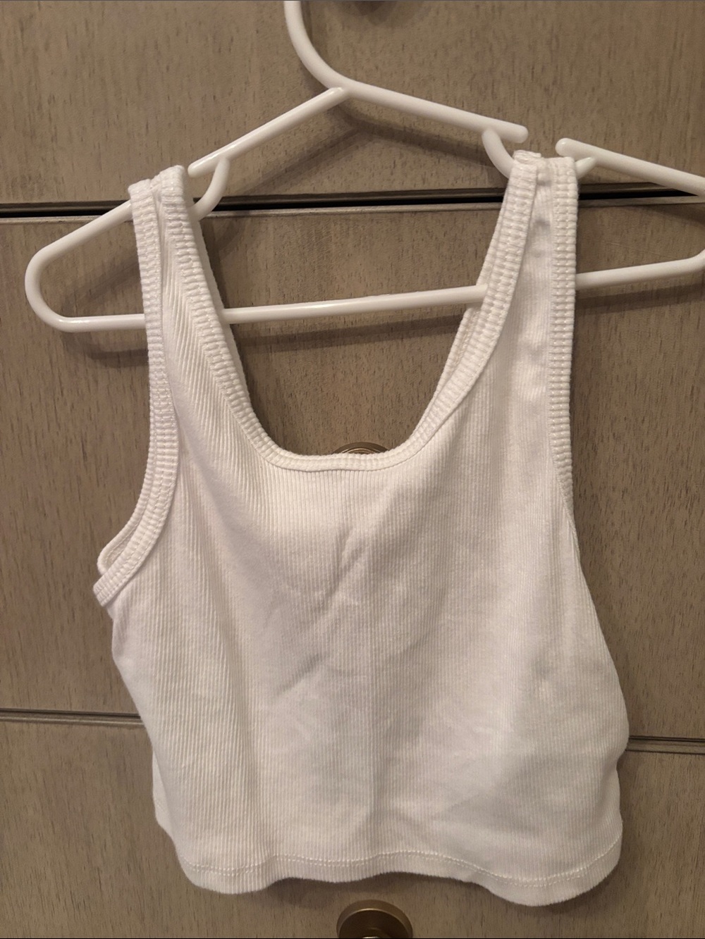 Zara White Ribbed Crop Tank 11-12